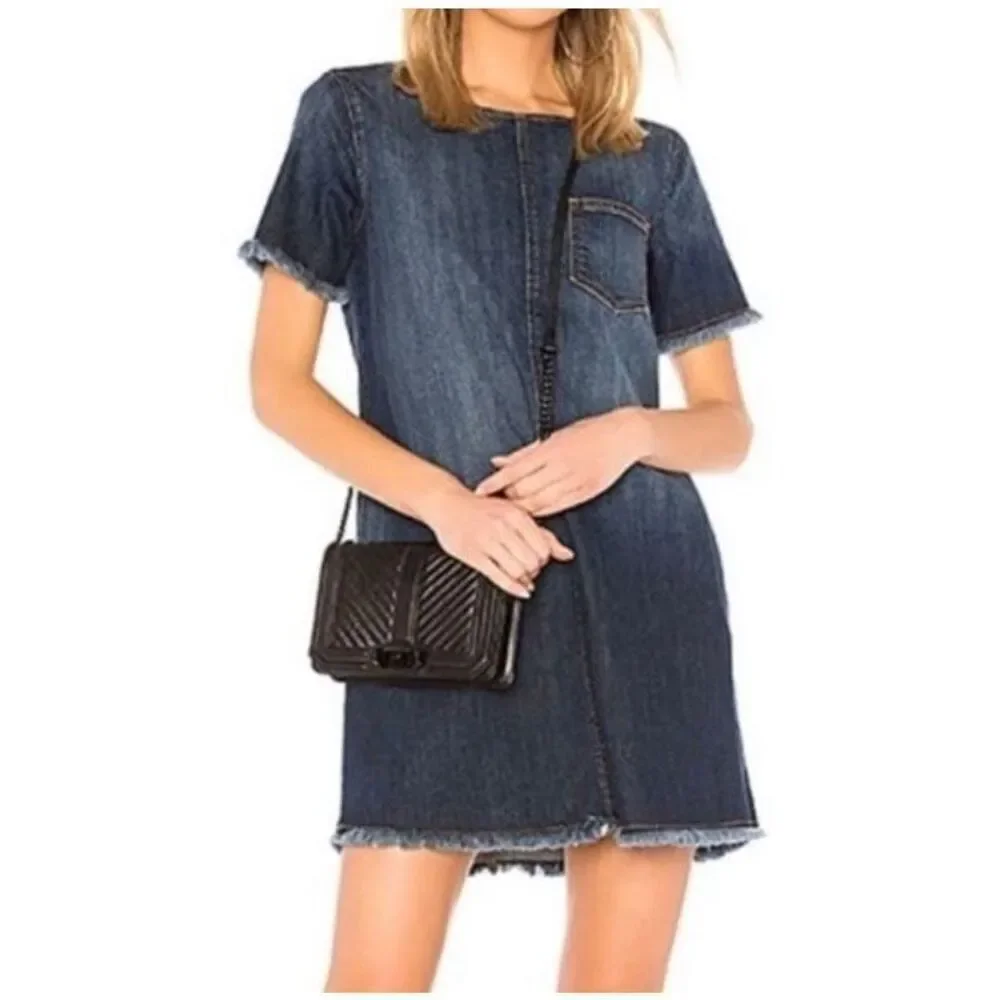 Current/Elliott Jean Denim Mini Shift Dress Sz 2